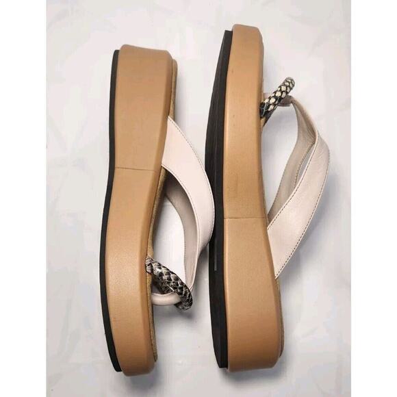 Italeau Zabri Sandals Platform Slip on Flip Snake Skin Leather Made in Italy 8 - Picture 6 of 10